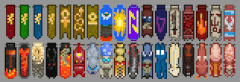 A comparison between old and new placed sprites for some banners.