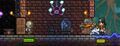 Steampunker con el conejo (NPC) defendiéndose de un matón gris