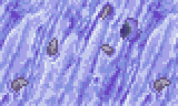 (Corrupt Ice) Smooth purple ice wall with normal stone rocks, or possibly claws or teeth. There appears to be a frozen eye to the right.