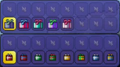  移动版中用于选择派对礼物和礼物的放置样式的游戏界面。