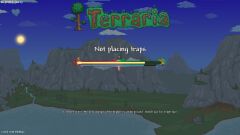 A world being generated with the progress text "Not placing traps".