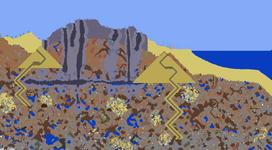 Two Pyramids generated in Dunes biomes close to Ocean in 1.4.4.9.