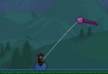 Воздушный змей «розовая медуза» используется, пока игрок сидит на ездовом слизне.