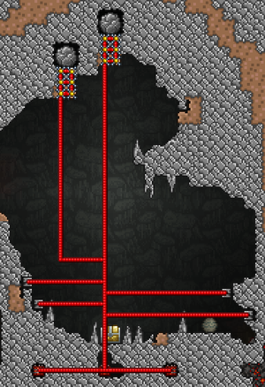 Trap chest and gold chest naturally spawned touching : r/Terraria