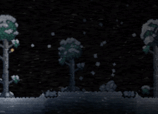 A Deerclops in the Snow biome during a Blizzard.[1]