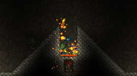 A basic "Volcano Farm" made for Underground enemies.