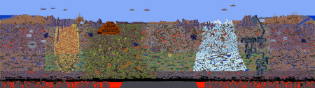 This is a secret rainbow seed in Terraria that makes everything colour