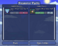 The Use Resource Packs menu.
