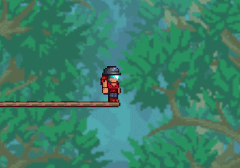 玩家在矿车轨道上滑行。